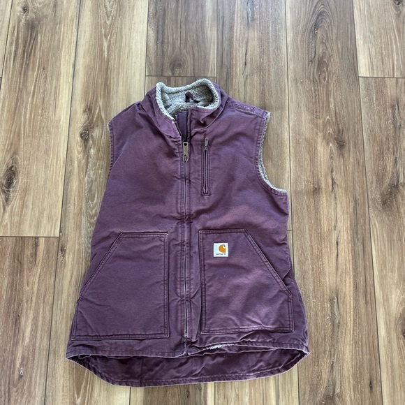 Carhartt Jackets & Blazers - Carhartt womens washed duck Sherpa-Lined vest size small (4/6)